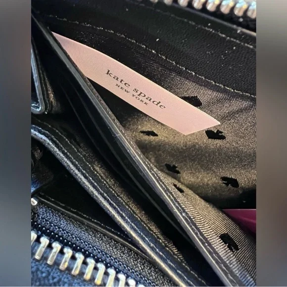 kate spade Black Patent Quilted Leather Wallet - Picture 4 of 5